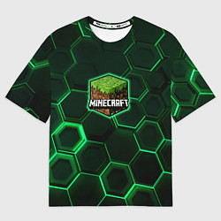 Футболка оверсайз мужская Minecraft Logo Плиты, цвет: 3D-принт