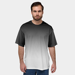Футболка оверсайз мужская Black and white gradient, цвет: 3D-принт — фото 2