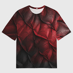 Футболка оверсайз мужская Black red texture, цвет: 3D-принт