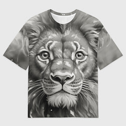 Мужская футболка оверсайз Лев вечерний