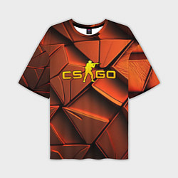 Мужская футболка оверсайз CSGO orange logo
