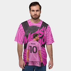 Футболка оверсайз мужская Лионель Месси ФК Интер Майами, цвет: 3D-принт — фото 2