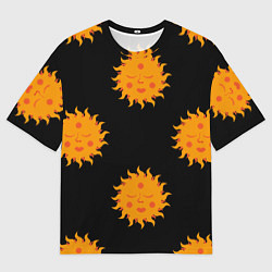 Мужская футболка оверсайз Красно солнышко