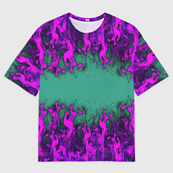 Мужская футболка оверсайз Фиолетовое пламя