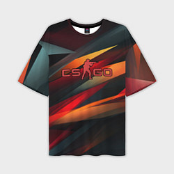 Мужская футболка оверсайз CS GO abstract logo