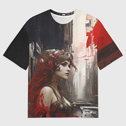 Футболка оверсайз мужская Девушка на променаде, цвет: 3D-принт