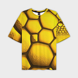 Футболка оверсайз мужская Желтые объемные плиты, цвет: 3D-принт