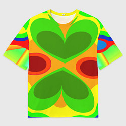 Футболка оверсайз мужская Цветные плавные фигуры, цвет: 3D-принт