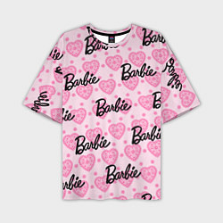 Футболка оверсайз мужская Логотип Барби и розовое кружево, цвет: 3D-принт