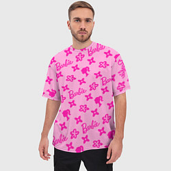 Футболка оверсайз мужская Барби паттерн розовый, цвет: 3D-принт — фото 2