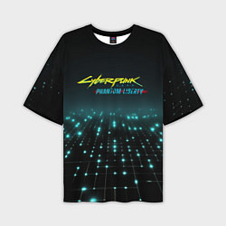 Мужская футболка оверсайз Cyberpunk logo neon