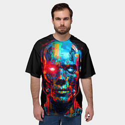 Футболка оверсайз мужская AI Робот digital pop-art, цвет: 3D-принт — фото 2