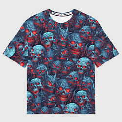 Футболка оверсайз мужская Monster skulls pattern, цвет: 3D-принт