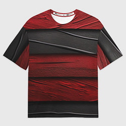 Футболка оверсайз мужская Black red texture, цвет: 3D-принт