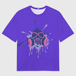 Мужская футболка оверсайз Противогаз и Брызги чернил