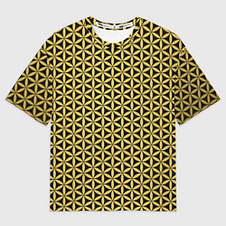 Футболка оверсайз мужская Цветок Жизни - Золото, цвет: 3D-принт