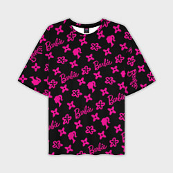 Футболка оверсайз мужская Барби паттерн черно-розовый, цвет: 3D-принт