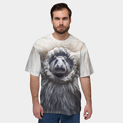 Футболка оверсайз мужская Брутальный бегемот, цвет: 3D-принт — фото 2