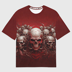 Футболка оверсайз мужская Демонические черепа, цвет: 3D-принт