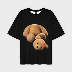 Мужская футболка оверсайз Плюшевый медведь с оторванной головой