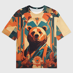 Футболка оверсайз мужская Гордый медведь, цвет: 3D-принт