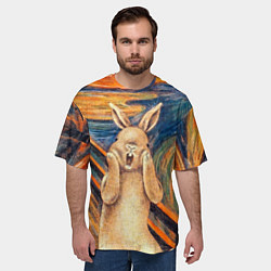 Футболка оверсайз мужская Картина Крик - кролик, цвет: 3D-принт — фото 2