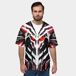 Футболка оверсайз мужская Киберпанк скелет красный, цвет: 3D-принт — фото 2