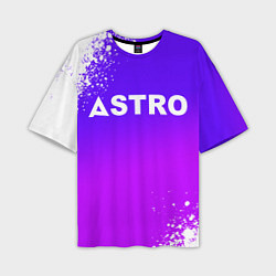 Мужская футболка оверсайз Astro neon background