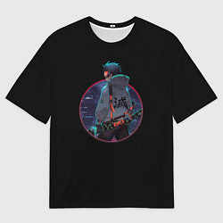 Мужская футболка оверсайз Киберпанк Танджиро