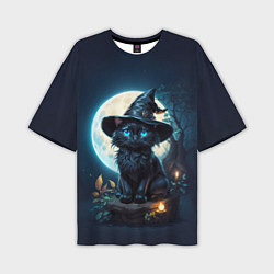 Мужская футболка оверсайз Кот ведьмы - Хэллоуин