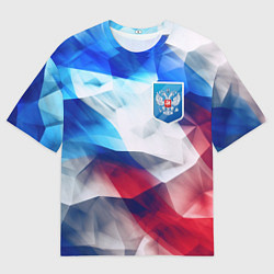Мужская футболка оверсайз Абстракция герб России