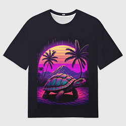 Мужская футболка оверсайз Синтвейв Черепаха