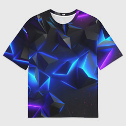 Мужская футболка оверсайз Blue dark neon