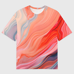 Мужская футболка оверсайз Текучий принт от нейросети