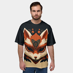 Футболка оверсайз мужская Лисичкина маска, цвет: 3D-принт — фото 2