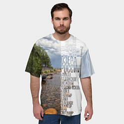 Футболка оверсайз мужская Название озер России, цвет: 3D-принт — фото 2