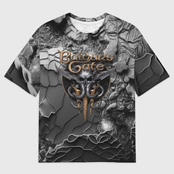 Футболка оверсайз мужская Baldurs Gate 3 logo dark, цвет: 3D-принт