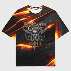 Футболка оверсайз мужская Baldurs Gate 3 logo gold, цвет: 3D-принт