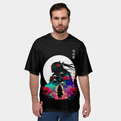 Футболка оверсайз мужская Лунная честь, цвет: 3D-принт — фото 2