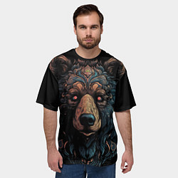 Футболка оверсайз мужская Медведь из узоров, цвет: 3D-принт — фото 2