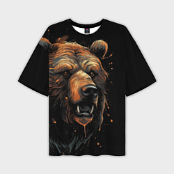 Мужская футболка оверсайз Бурый медведь
