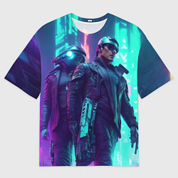 Мужская футболка оверсайз Киберлюди