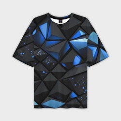 Футболка оверсайз мужская Blue black texture, цвет: 3D-принт