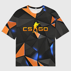 Мужская футболка оверсайз CSGO orange style