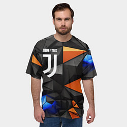 Футболка оверсайз мужская Juventus orange black style, цвет: 3D-принт — фото 2