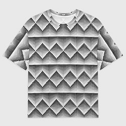 Футболка оверсайз мужская Паттерн из объемных ромбов, цвет: 3D-принт
