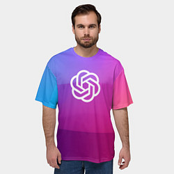 Футболка оверсайз мужская Chat GPT, цвет: 3D-принт — фото 2