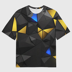 Мужская футболка оверсайз Black yellow geometry