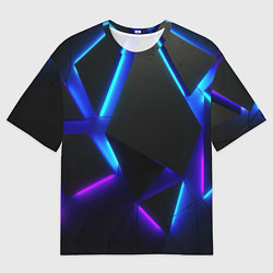 Мужская футболка оверсайз Неоновые плиты