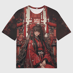 Мужская футболка оверсайз Девушка в юкате